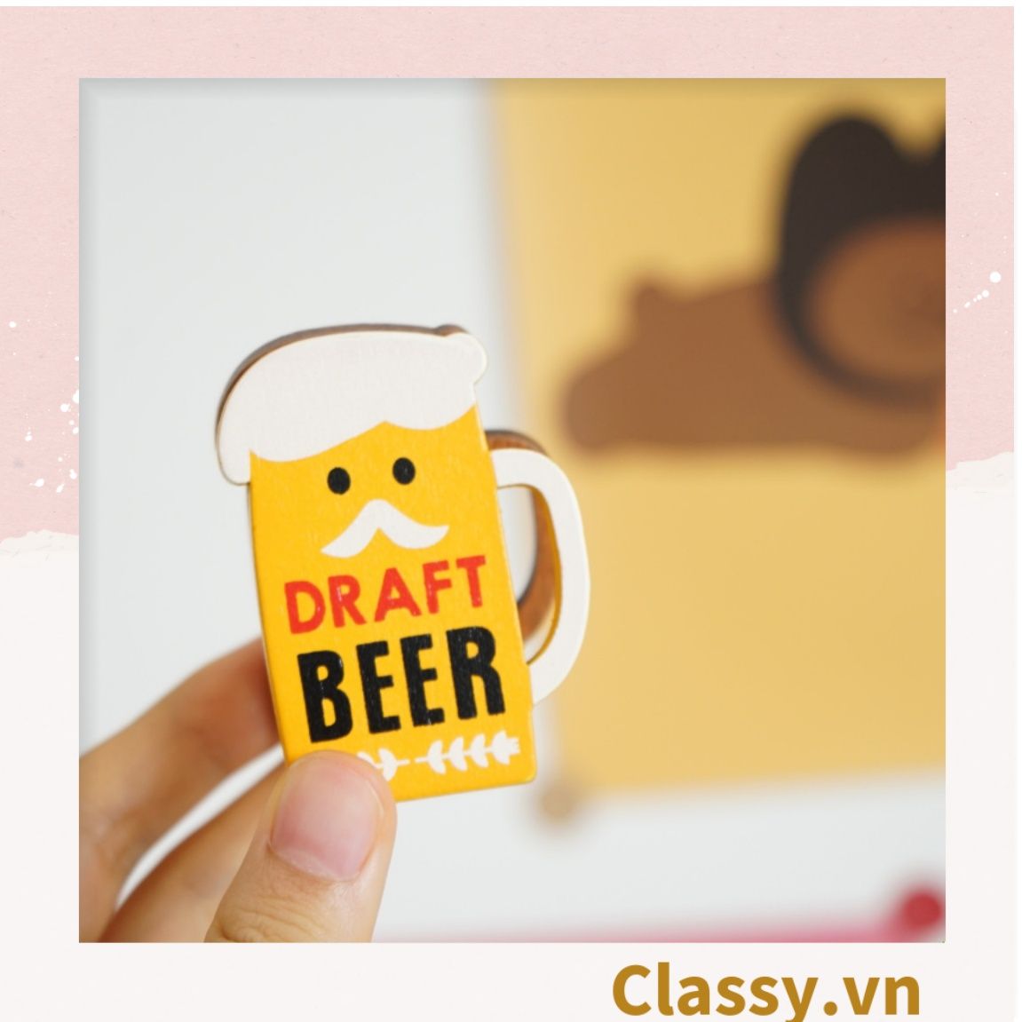  [GIAO HÀNG 7-25 NGÀY] COMBO 50 Kẹp đỡ giấy Lưu ý để bàn trang trí, chất liệu gỗ, kích thước 4,2 * 6cm style vintage PK622 