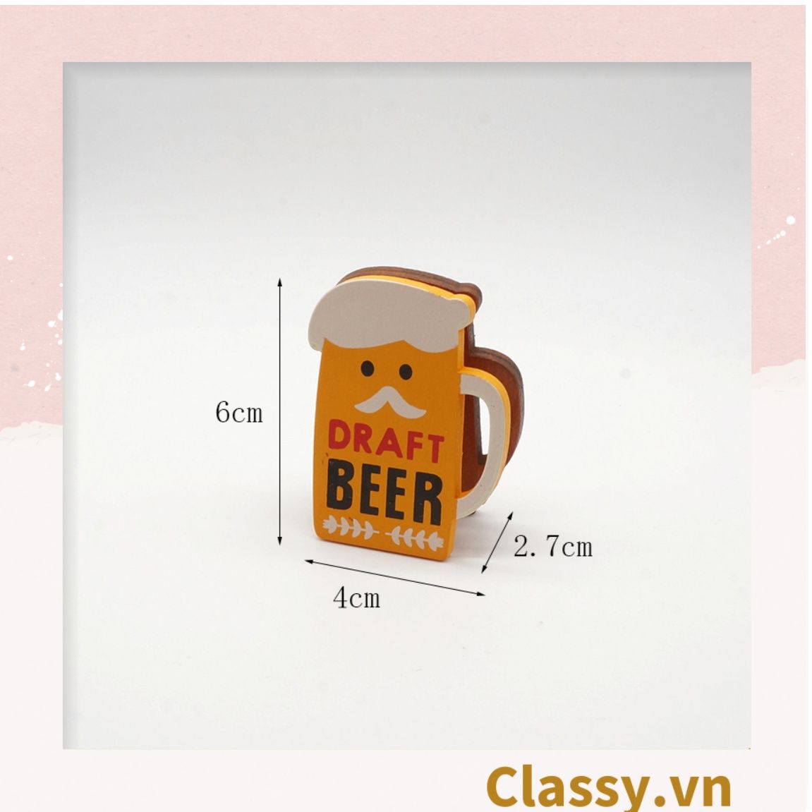  [GIAO HÀNG 7-25 NGÀY] COMBO 50 Kẹp đỡ giấy Lưu ý để bàn trang trí, chất liệu gỗ, kích thước 4,2 * 6cm style vintage PK622 