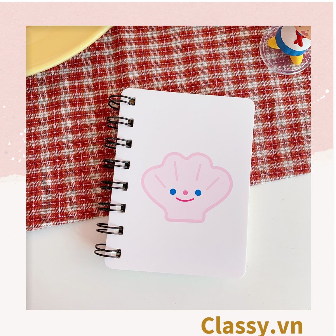  [GIAO HÀNG 7-25 NGÀY] Sổ tay mini lò xo chủ đề báo hồng, kích thước 10.5 X 8.5 CM PK634 