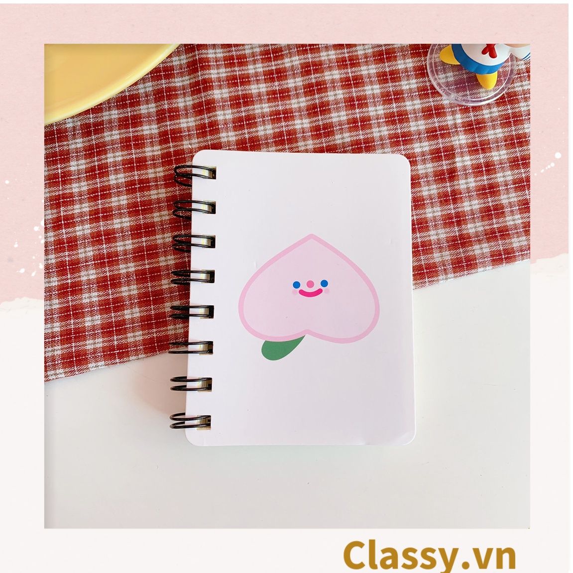  [GIAO HÀNG 7-25 NGÀY] Sổ tay mini lò xo chủ đề báo hồng, kích thước 10.5 X 8.5 CM PK634 