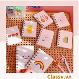  [GIAO HÀNG 7-25 NGÀY] Sổ tay mini lò xo chủ đề báo hồng, kích thước 10.5 X 8.5 CM PK634 