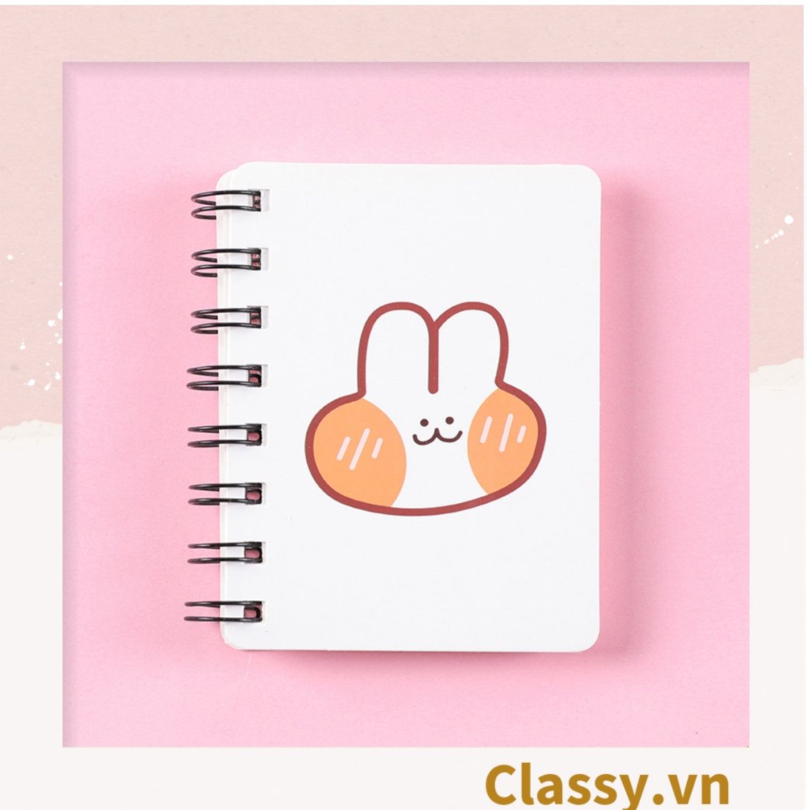  [GIAO HÀNG 7-25 NGÀY] Sổ tay mini lò xo chủ đề báo hồng, kích thước 10.5 X 8.5 CM PK634 