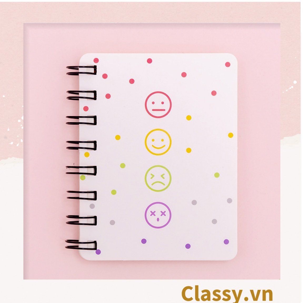  [GIAO HÀNG 7-25 NGÀY] Sổ tay mini lò xo chủ đề báo hồng, kích thước 10.5 X 8.5 CM PK634 
