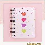  [GIAO HÀNG 7-25 NGÀY] Sổ tay mini lò xo chủ đề báo hồng, kích thước 10.5 X 8.5 CM PK634 