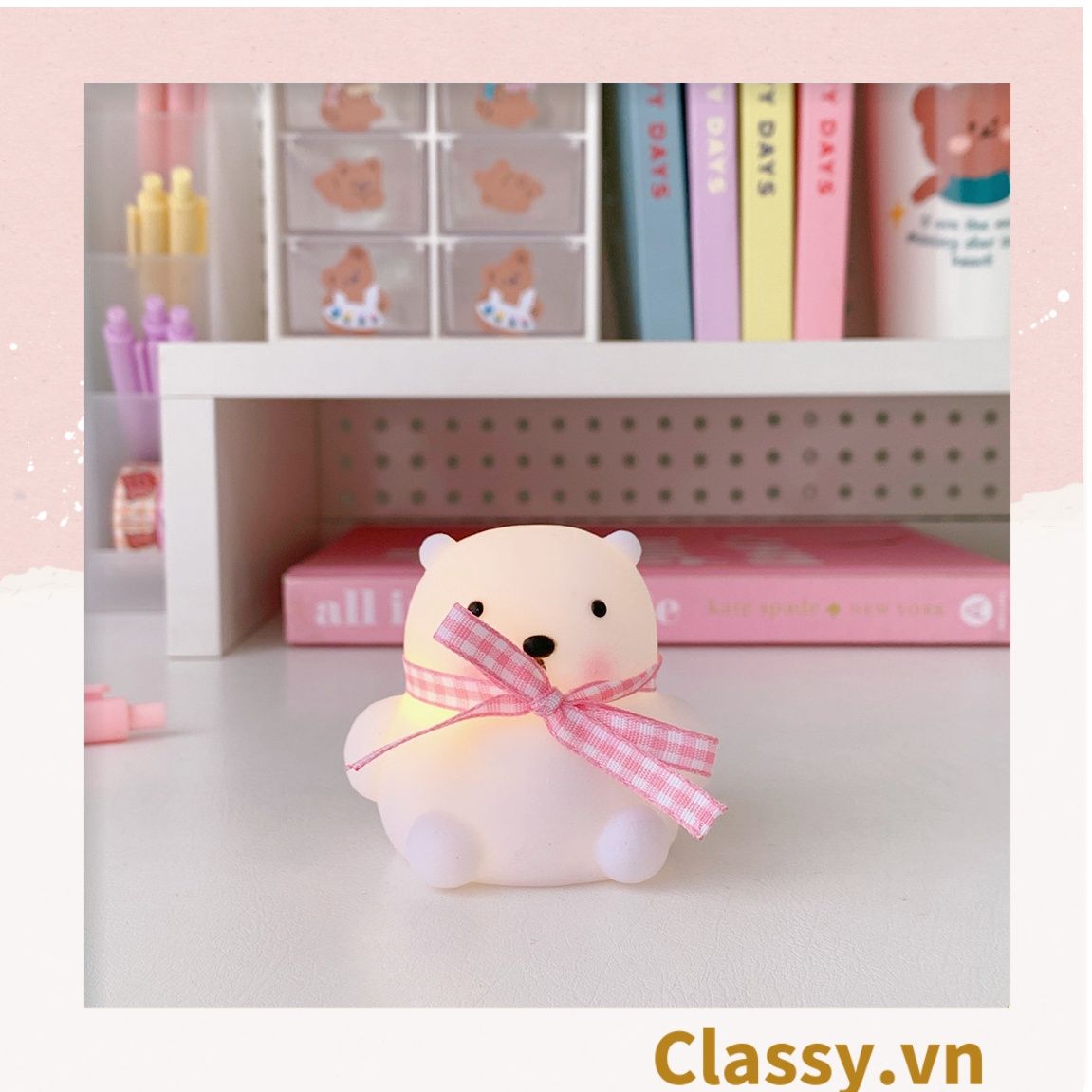  [GIAO HÀNG 7-25 NGÀY]  Đèn ngủ trang trí hình thú cực xinh xắn làm trang trí bàn làm việc và phòng ngủ PK636 