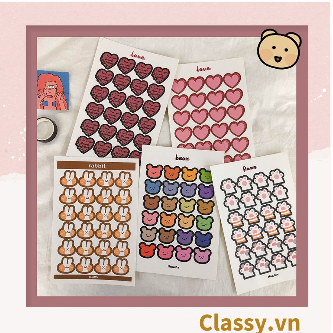  Bộ 12 Sticker dễ thương tem dán chống nước, sticker dán laptop, điện thoại, đàn guitar, mũ bảo hiểm, vali, ipad PK638 