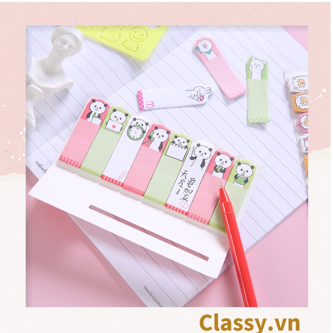  80 miếng Giấy note ghi nhớ mini Post-It, hình pets dễ thương sáng tạo tiện dụng; kích thước PK641 