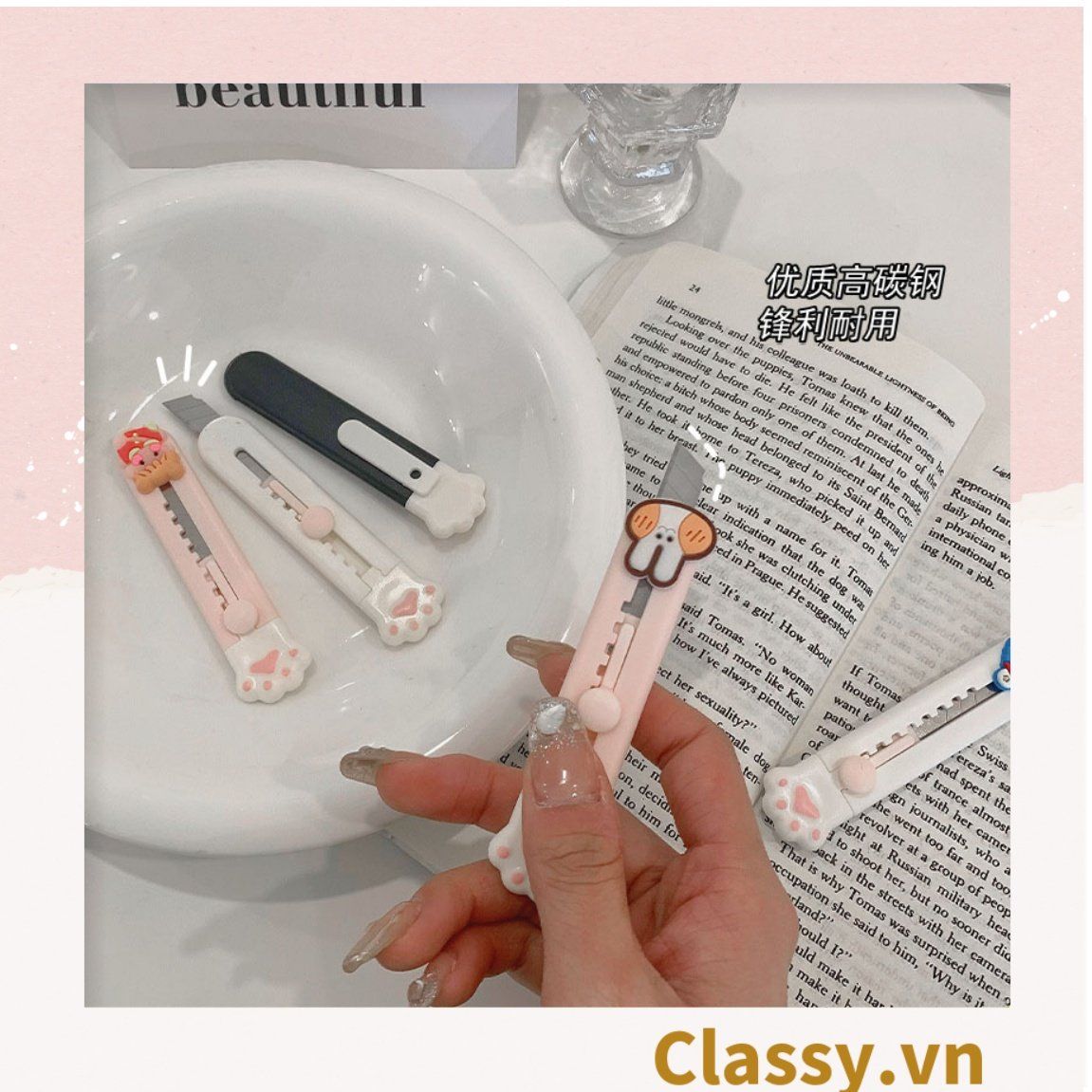  [GIAO HÀNG 7-25 NGÀY] COMBO 50 Dao Dọc Giấy Chân Mèo Dễ Thương PK642 