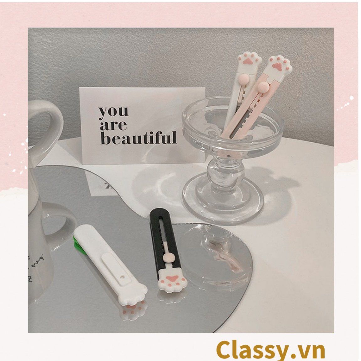  [GIAO HÀNG 7-25 NGÀY] COMBO 50 Dao Dọc Giấy Chân Mèo Dễ Thương PK642 