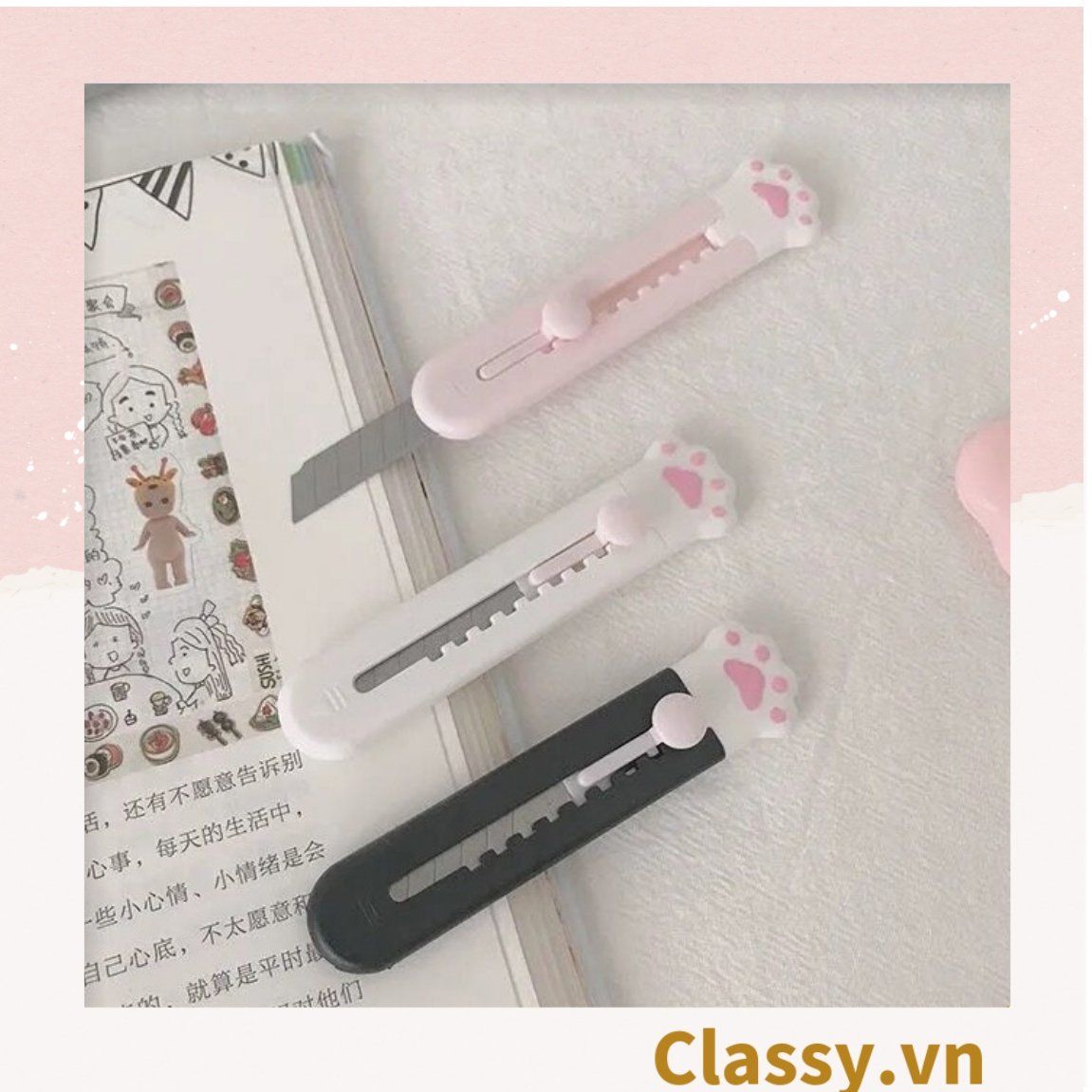  [GIAO HÀNG 7-25 NGÀY] COMBO 50 Dao Dọc Giấy Chân Mèo Dễ Thương PK642 