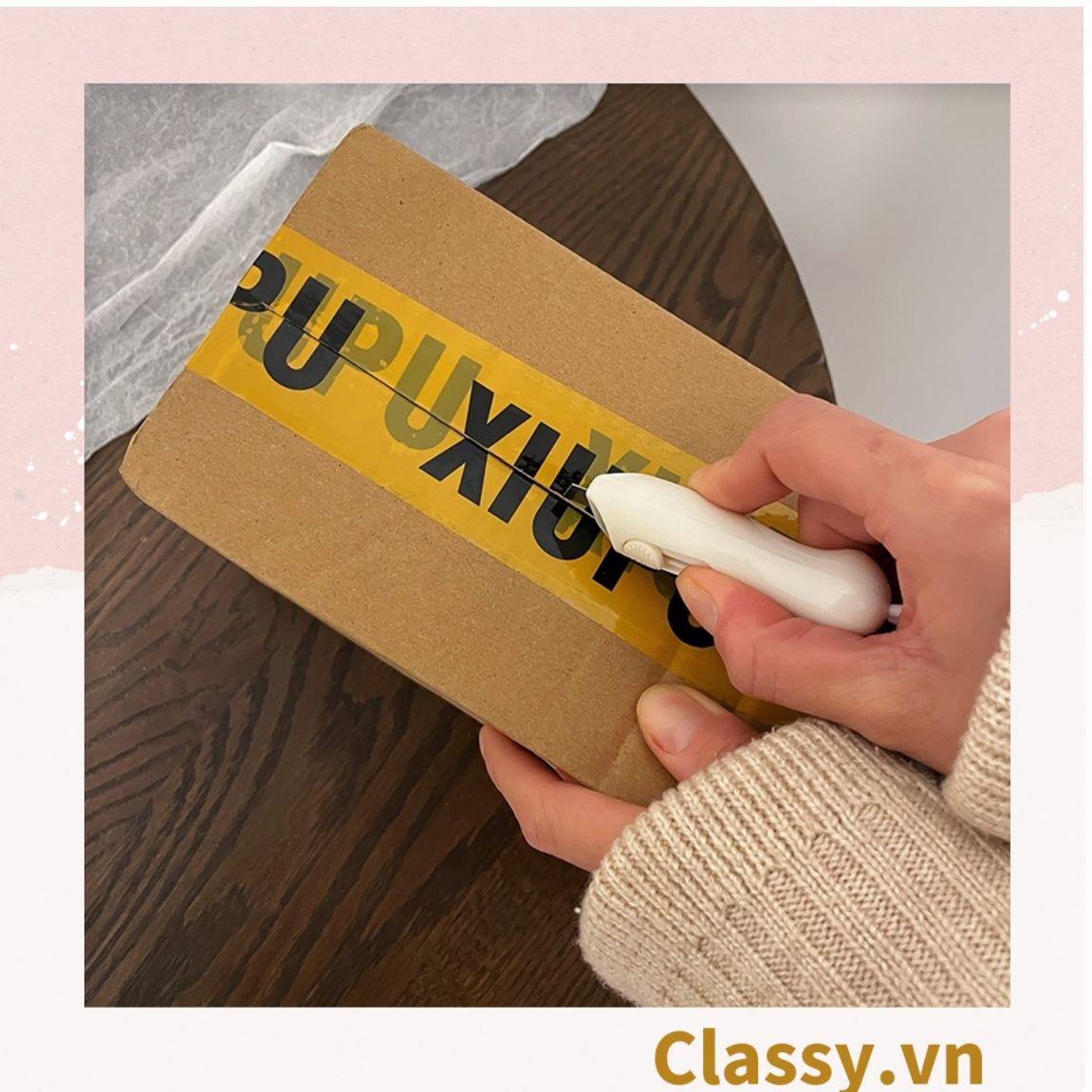  [GIAO HÀNG 7-25 NGÀY] COMBO 50 Dao rọc giấy mini tai thỏ dễ thương trơn màu PK644 