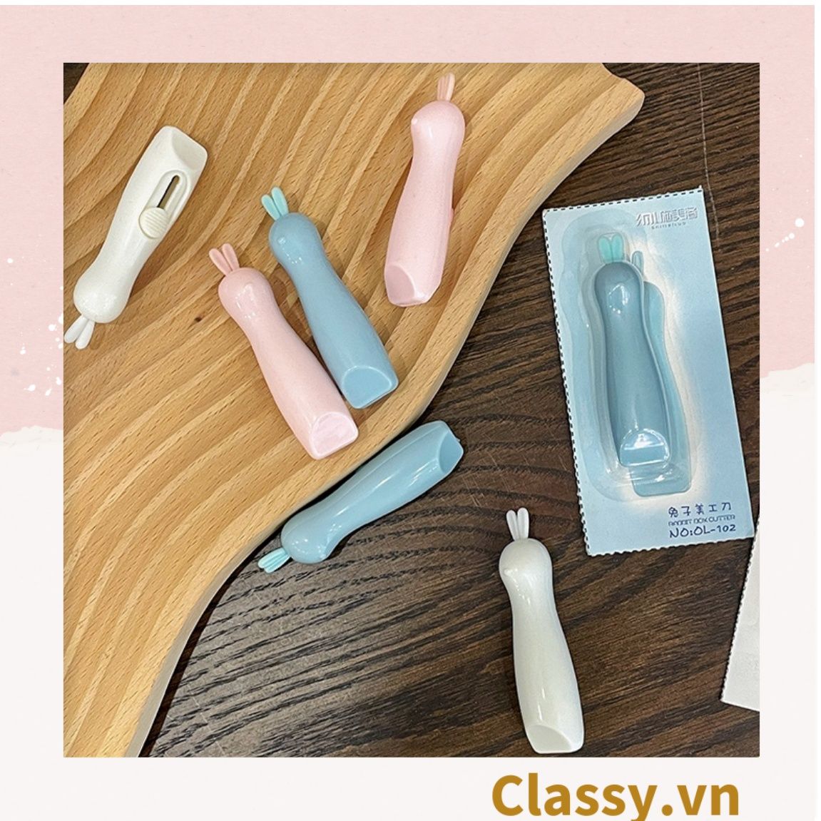  [GIAO HÀNG 7-25 NGÀY] COMBO 50 Dao rọc giấy mini tai thỏ dễ thương trơn màu PK644 
