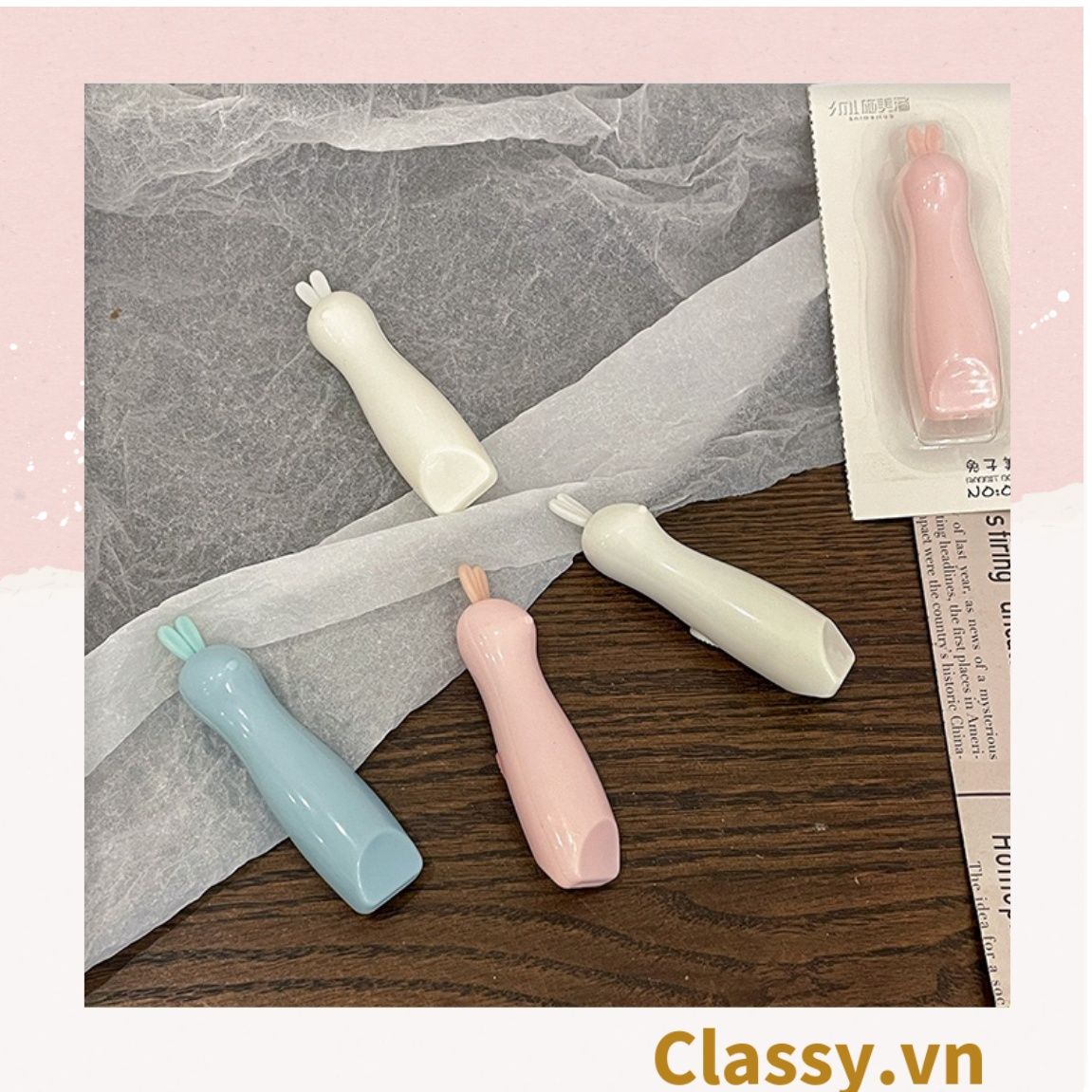  [GIAO HÀNG 7-25 NGÀY] COMBO 50 Dao rọc giấy mini tai thỏ dễ thương trơn màu PK644 
