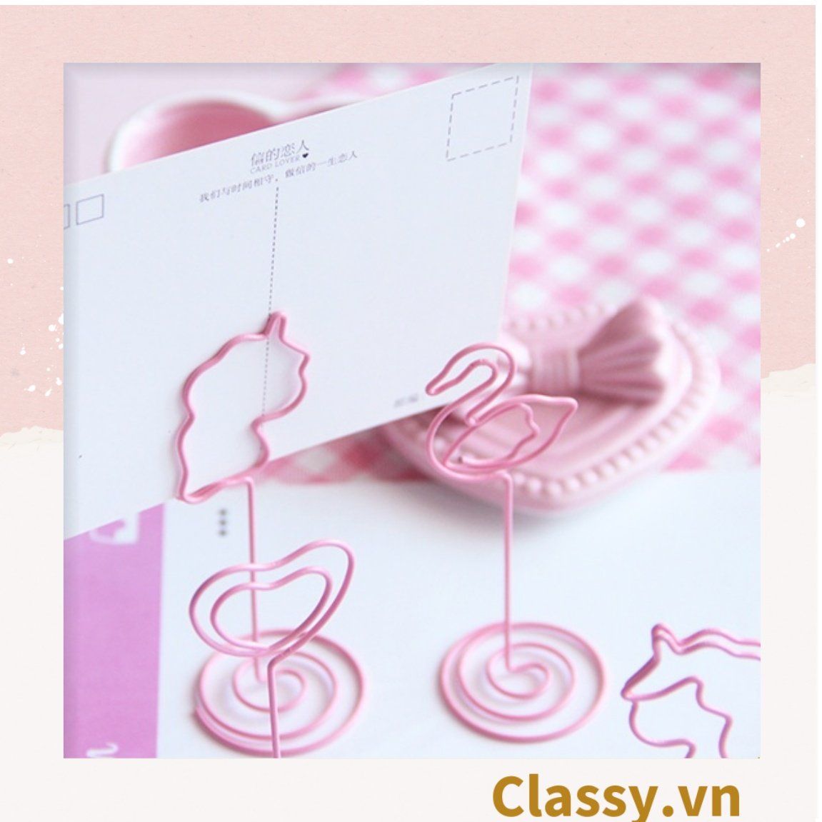  [GIAO HÀNG 7-25 NGÀY] Kẹp giấy ghi chú tạo hình động vật màu hồng dễ thương PK647 