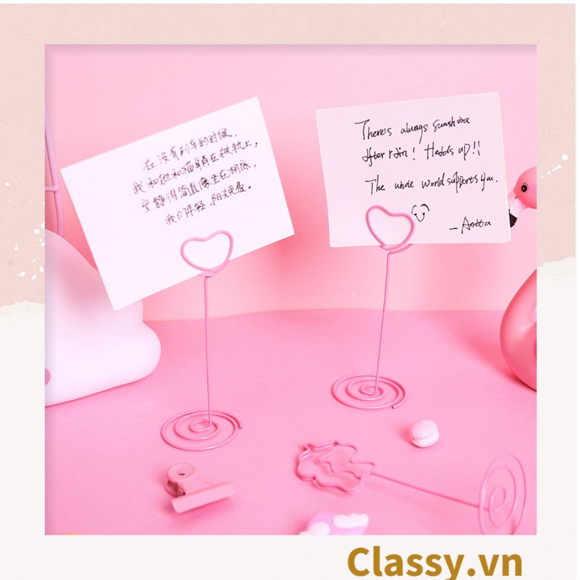  [GIAO HÀNG 7-25 NGÀY] Kẹp giấy ghi chú tạo hình động vật màu hồng dễ thương PK647 