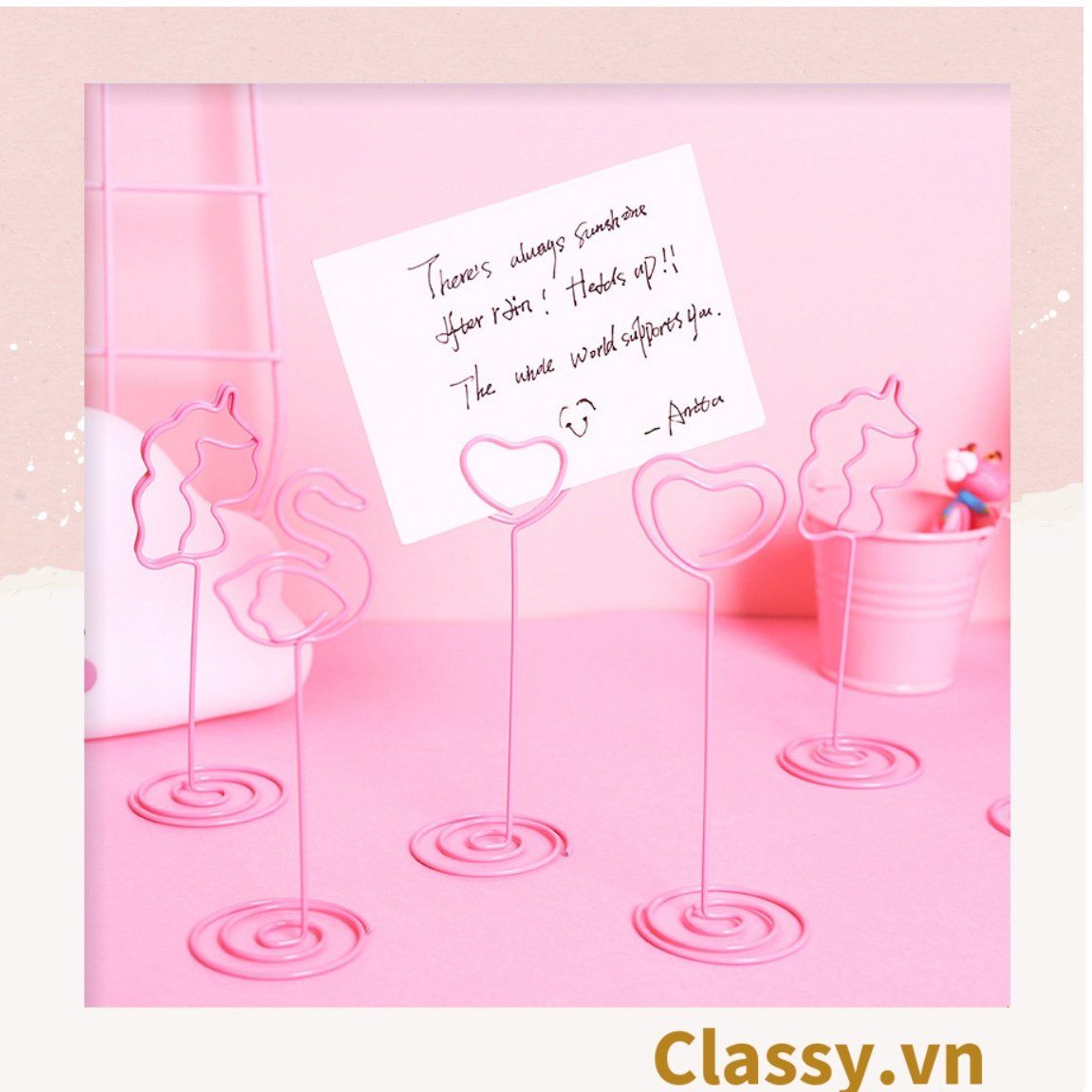  [GIAO HÀNG 7-25 NGÀY] Kẹp giấy ghi chú tạo hình động vật màu hồng dễ thương PK647 