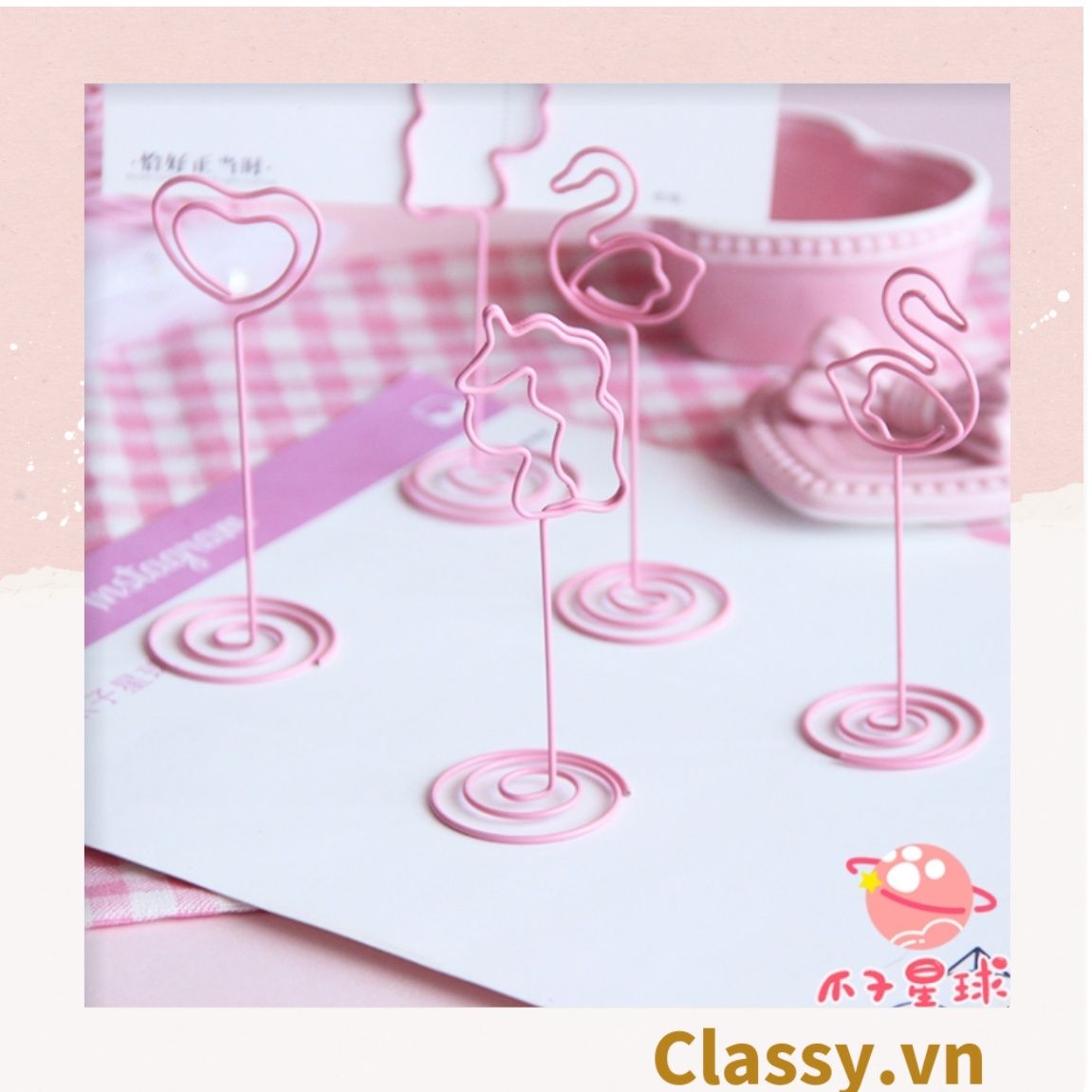  [GIAO HÀNG 7-25 NGÀY] Kẹp giấy ghi chú tạo hình động vật màu hồng dễ thương PK647 