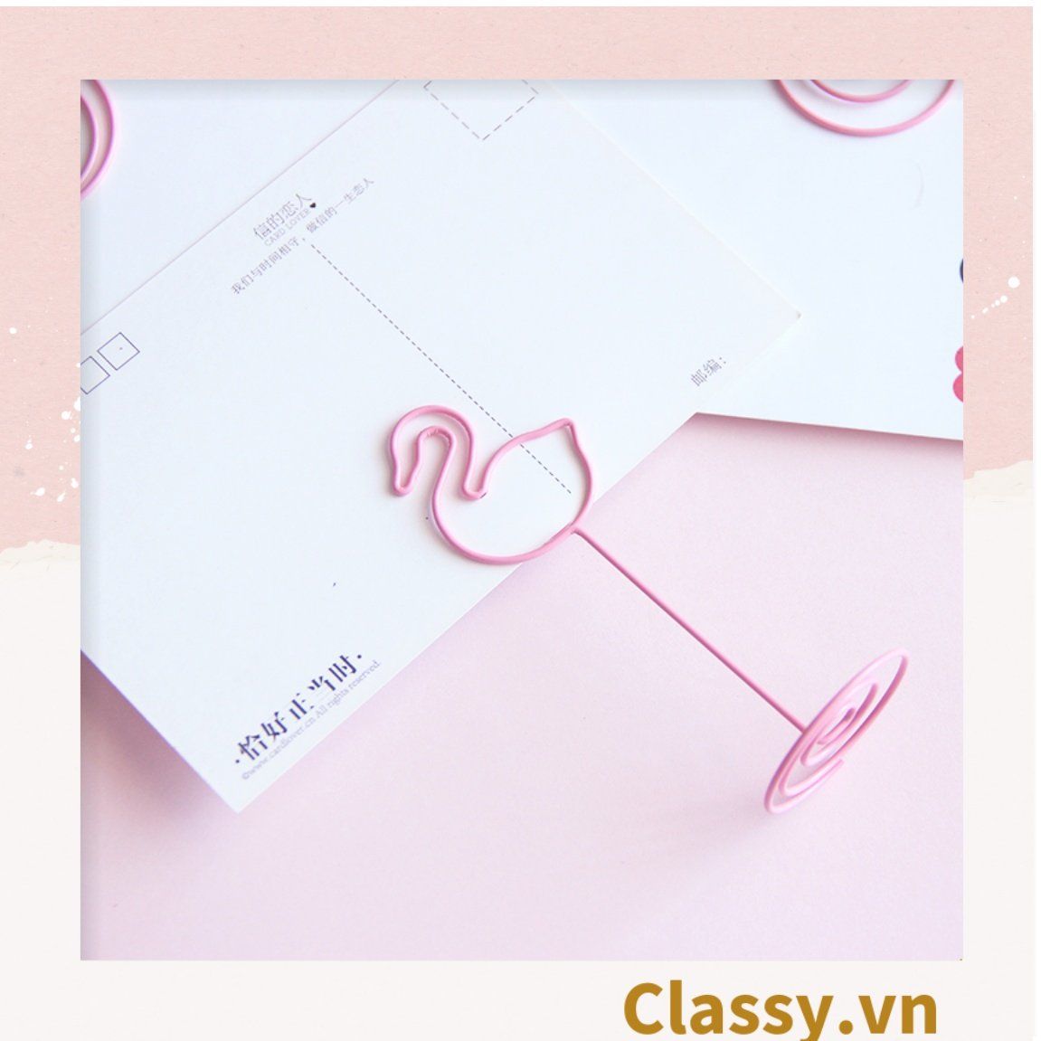  [GIAO HÀNG 7-25 NGÀY] Kẹp giấy ghi chú tạo hình động vật màu hồng dễ thương PK647 