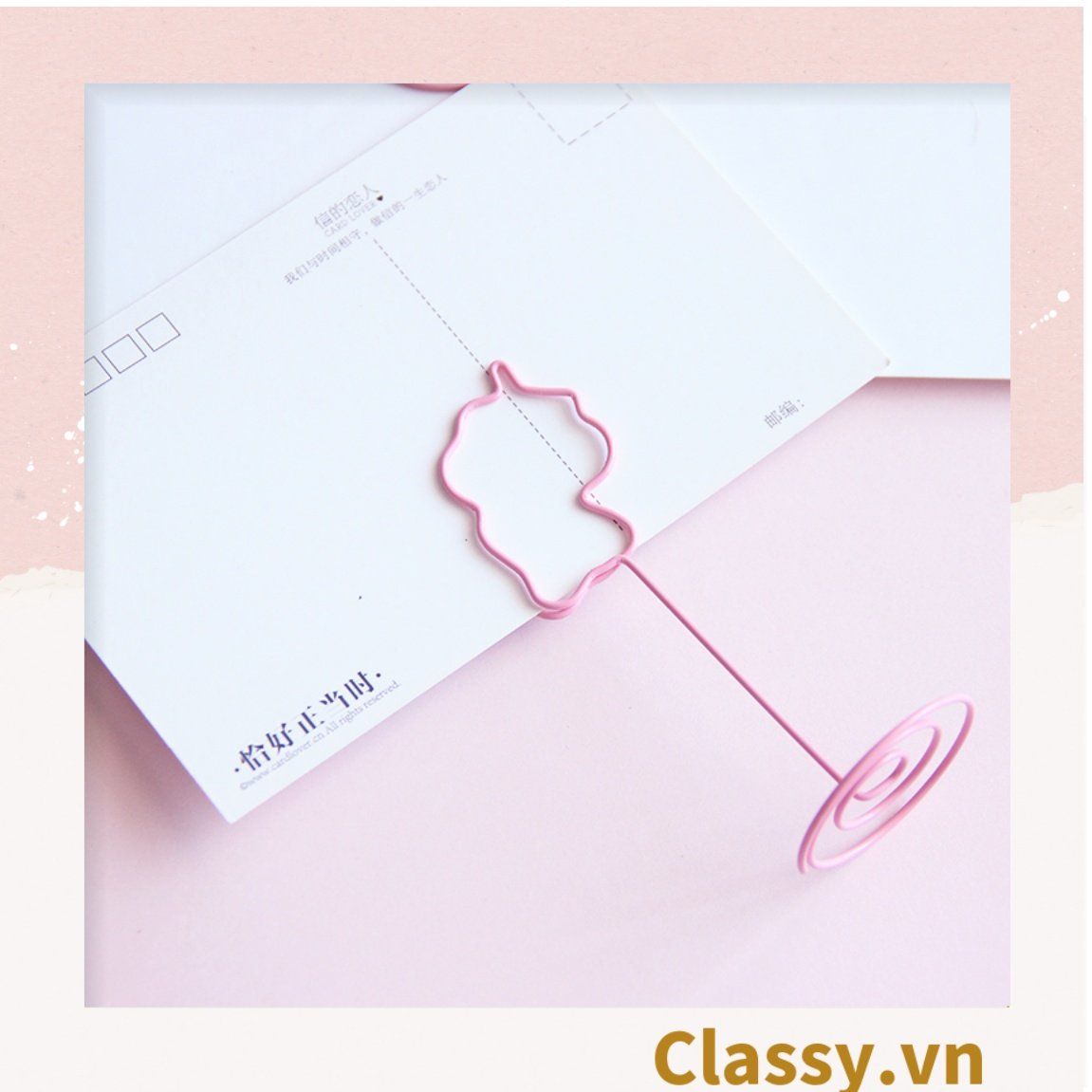  [GIAO HÀNG 7-25 NGÀY] Kẹp giấy ghi chú tạo hình động vật màu hồng dễ thương PK647 