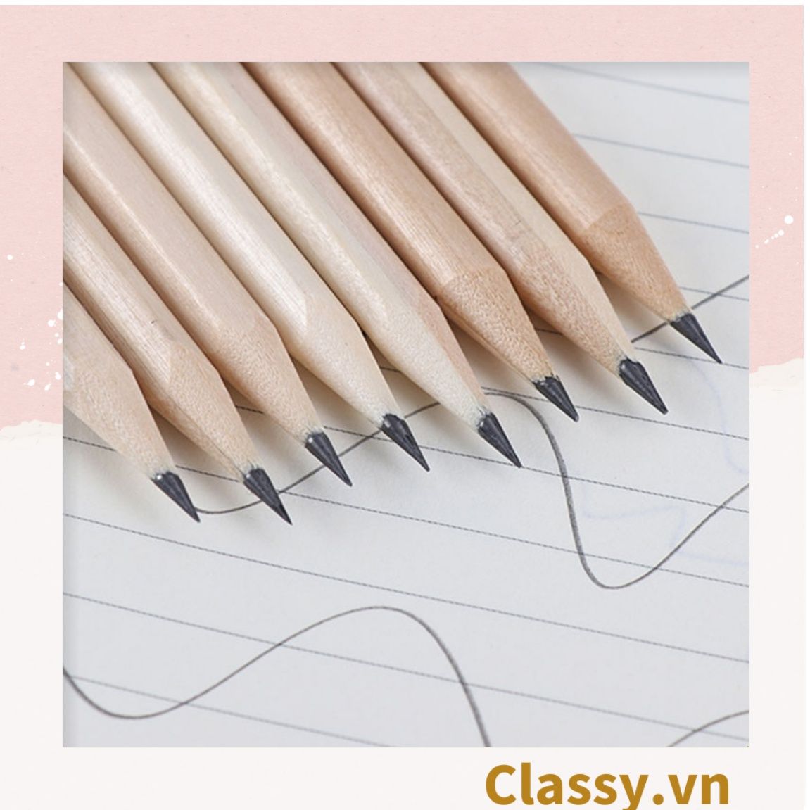 [GIAO HÀNG 7-25 NGÀY]COMBO 10 Bút Chì HB Lục Giác và tam giác Gỗ Thiên Nhiên PK652 