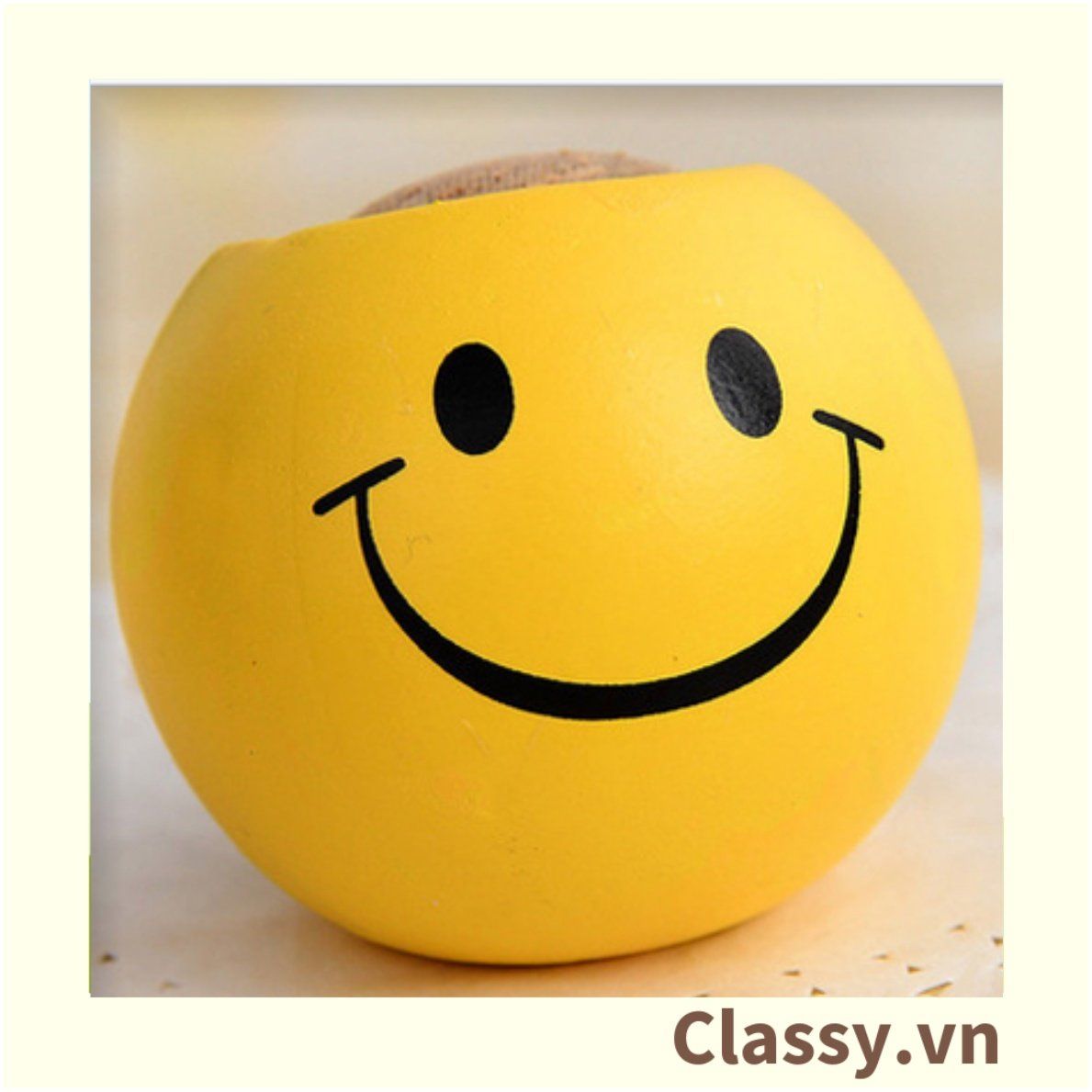  [GIAO HÀNG 7-25 NGÀY] Chậu cây cảnh bằng nhựa mini hình mặt cười đáng yêu, Emojji đẹp, chậu cây hình em bé baby xinh, tặng kèm đất và hạt giống cỏ tóc PK655 