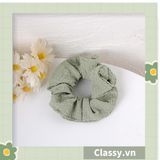  Scrunchies buộc tóc  nhiều họa tiết; tông màu xanh lá nữ tính thanh lịch PK705 