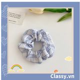  Scrunchies buộc tóc  nhiều họa tiết; tông màu xanh biển nữ tính thanh lịch PK706 