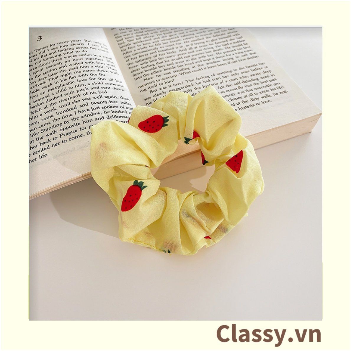  [GIAO HÀNG 7-3042 NGÀY]  Scrunchies buộc tóc  nhiều họa tiết; họa tiết trái cây nữ tính thanh lịch PK707-PK708 