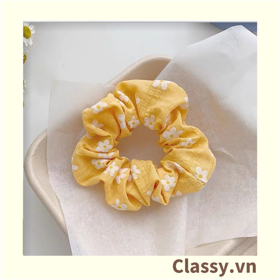 [GIAO HÀNG 7-3042 NGÀY]  Scrunchies buộc tóc  nhiều họa tiết; họa tiết trái cây nữ tính thanh lịch PK707-PK708 