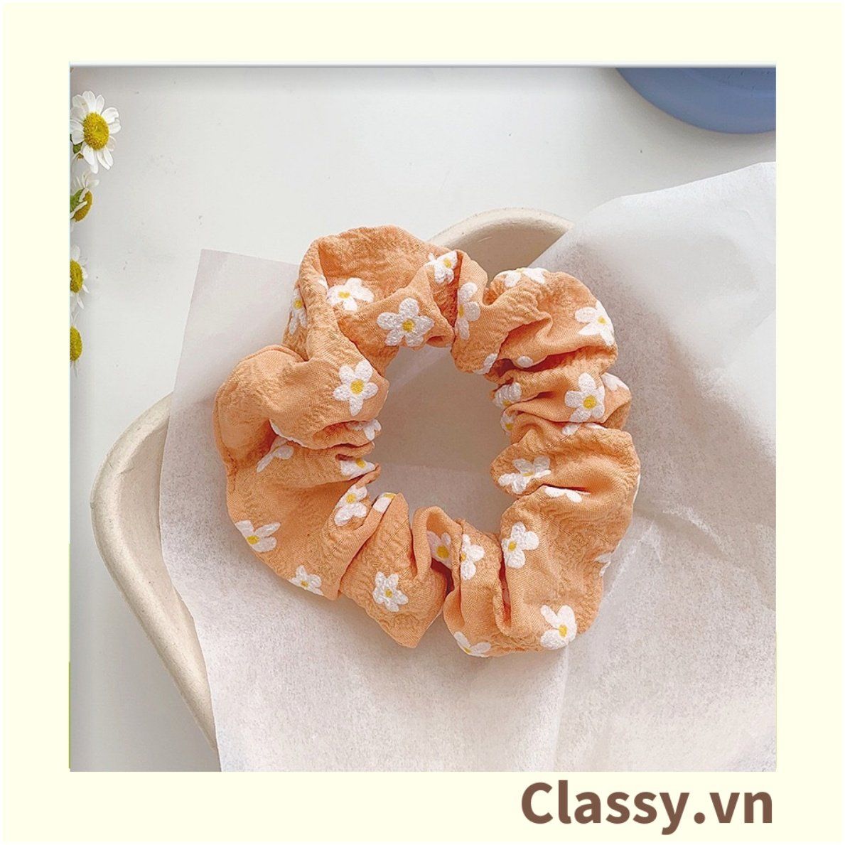  [GIAO HÀNG 7-3042 NGÀY]  Scrunchies buộc tóc  nhiều họa tiết; họa tiết trái cây nữ tính thanh lịch PK707-PK708 