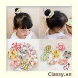  Scrunchies buộc tóc  nhiều họa tiết; họa tiết trái cây nữ tính thanh lịch PK707-PK708 