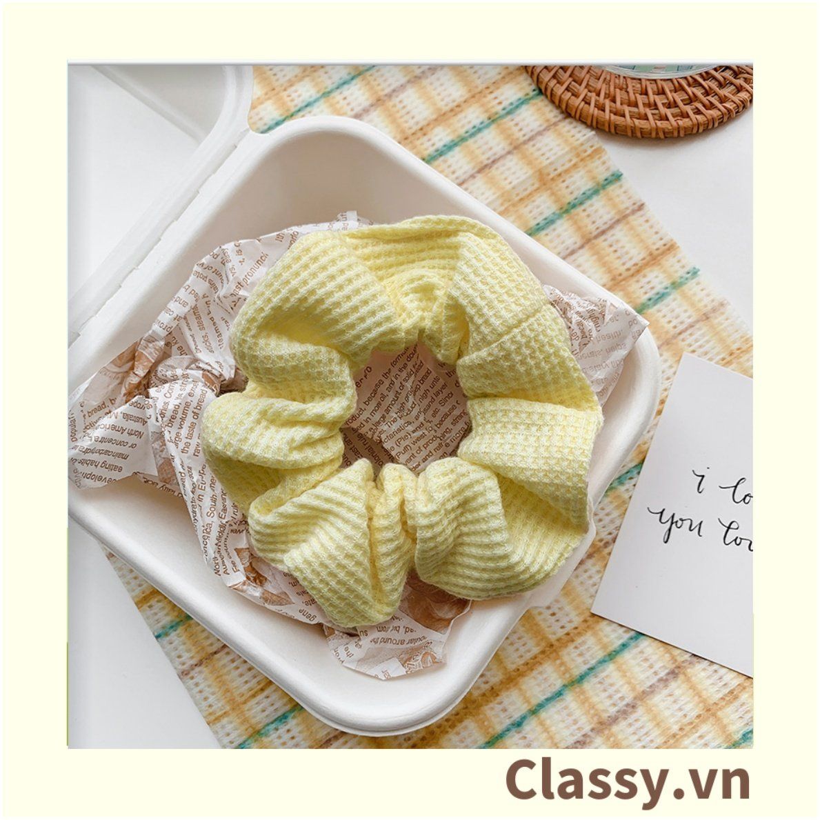  [GIAO HÀNG 7-3042 NGÀY]  Scrunchies buộc tóc  nhiều họa tiết; họa tiết trái cây nữ tính thanh lịch PK707-PK708 
