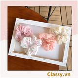  Scrunchies buộc tóc  nhiều họa tiết; họa tiết trái cây nữ tính thanh lịch PK707-PK708 