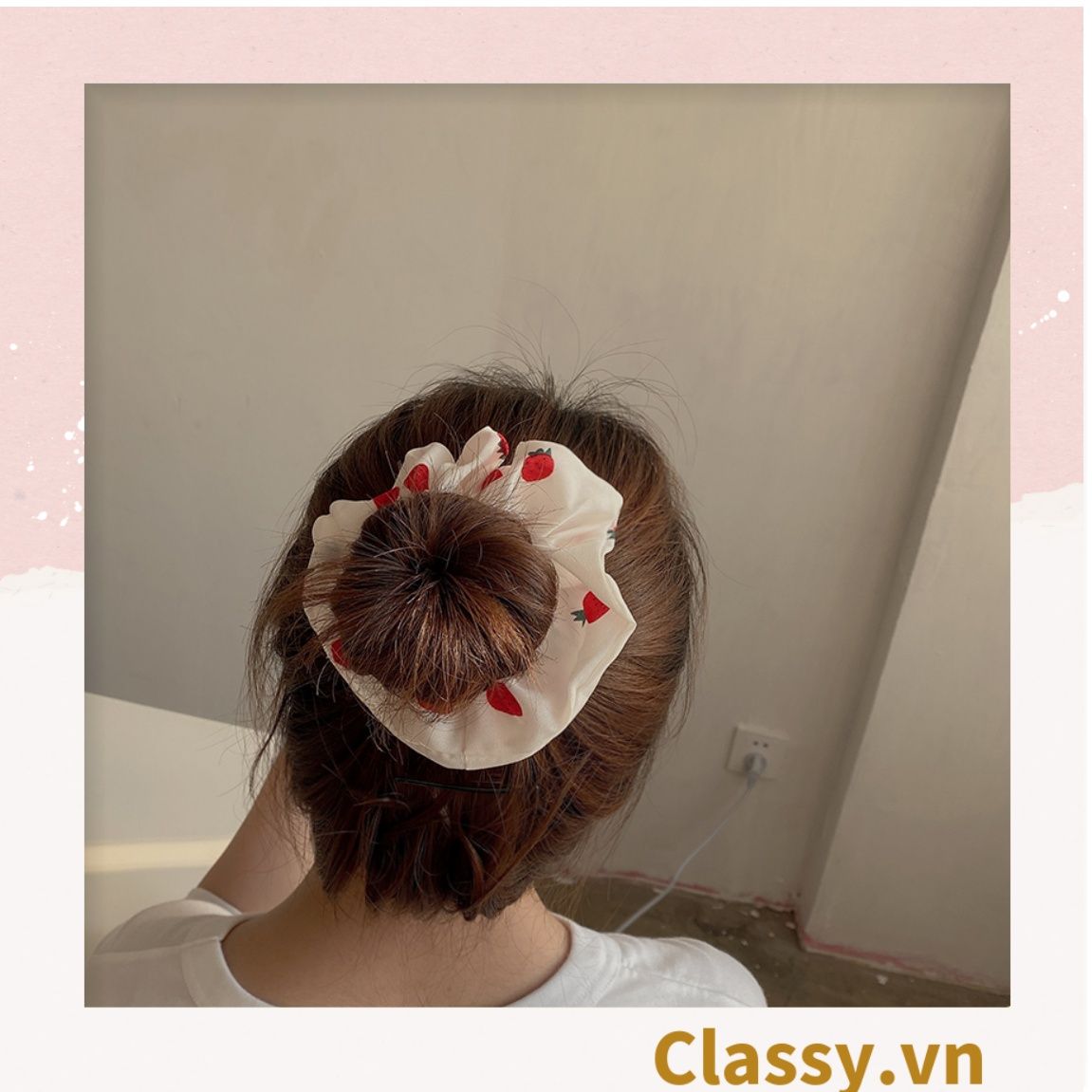  [GIAO HÀNG 7-3042 NGÀY]  Scrunchies buộc tóc  nhiều họa tiết; họa tiết trái cây nữ tính thanh lịch PK707-PK708 