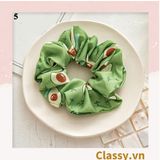  [GIAO HÀNG 7-3042 NGÀY]  Scrunchies buộc tóc  nhiều họa tiết; họa tiết trái cây nữ tính thanh lịch PK707-PK708 