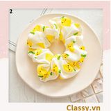  [GIAO HÀNG 7-3042 NGÀY]  Scrunchies buộc tóc  nhiều họa tiết; họa tiết trái cây nữ tính thanh lịch PK707-PK708 