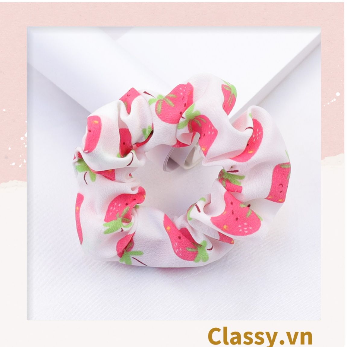  [GIAO HÀNG 7-3042 NGÀY]  Scrunchies buộc tóc  nhiều họa tiết; họa tiết trái cây nữ tính thanh lịch PK707-PK708 