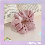  Scrunchies buộc tóc  nhiều họa tiết; họa tiết tông màu tím tính thanh lịch PK709 