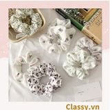  Scrunchies buộc tóc họa tiết  hoa nhí vintage, nữ tính thanh lịch PK711 