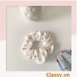  Scrunchies buộc tóc họa tiết  hoa nhí vintage, nữ tính thanh lịch PK711 