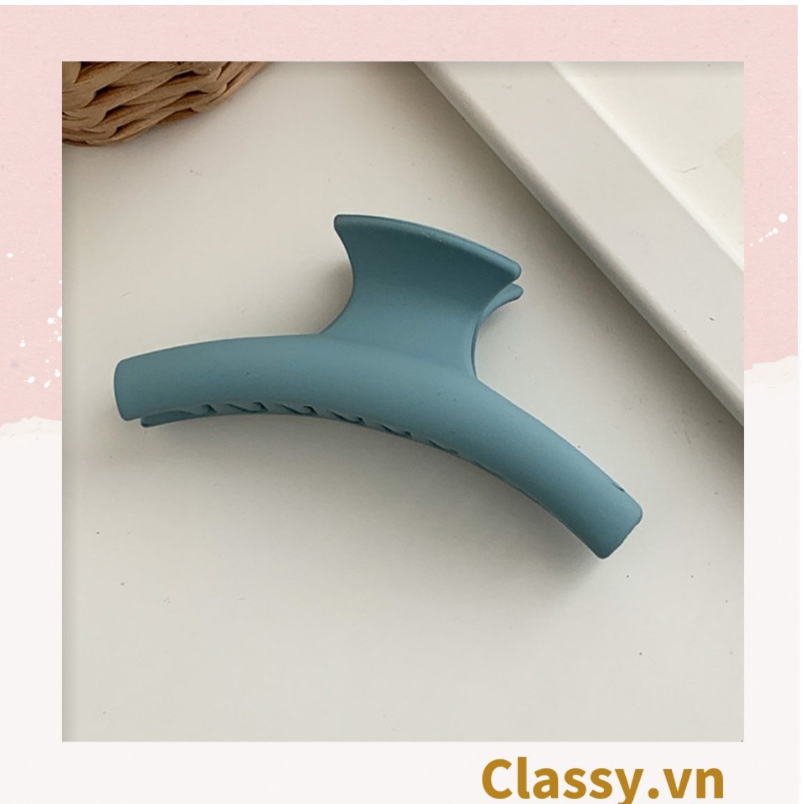  Kẹp tóc càng cua basic nữ đơn sắc, kiểu dáng thanh mảnh hàn quốc hot trend [PK715] 