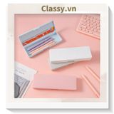  PK725 Hộp đựng bút chất liệu nhựa màu pastel đính họa tiết hoạt hình ngộ nghĩnh xinh xẻo 