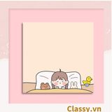  PK726 Tệp 50 tờ Giấy note ghi nhớ Post-It, màu pastel dễ thương in hình hoạt hình; tiện dụng; kích thước 80X 80 Cm 