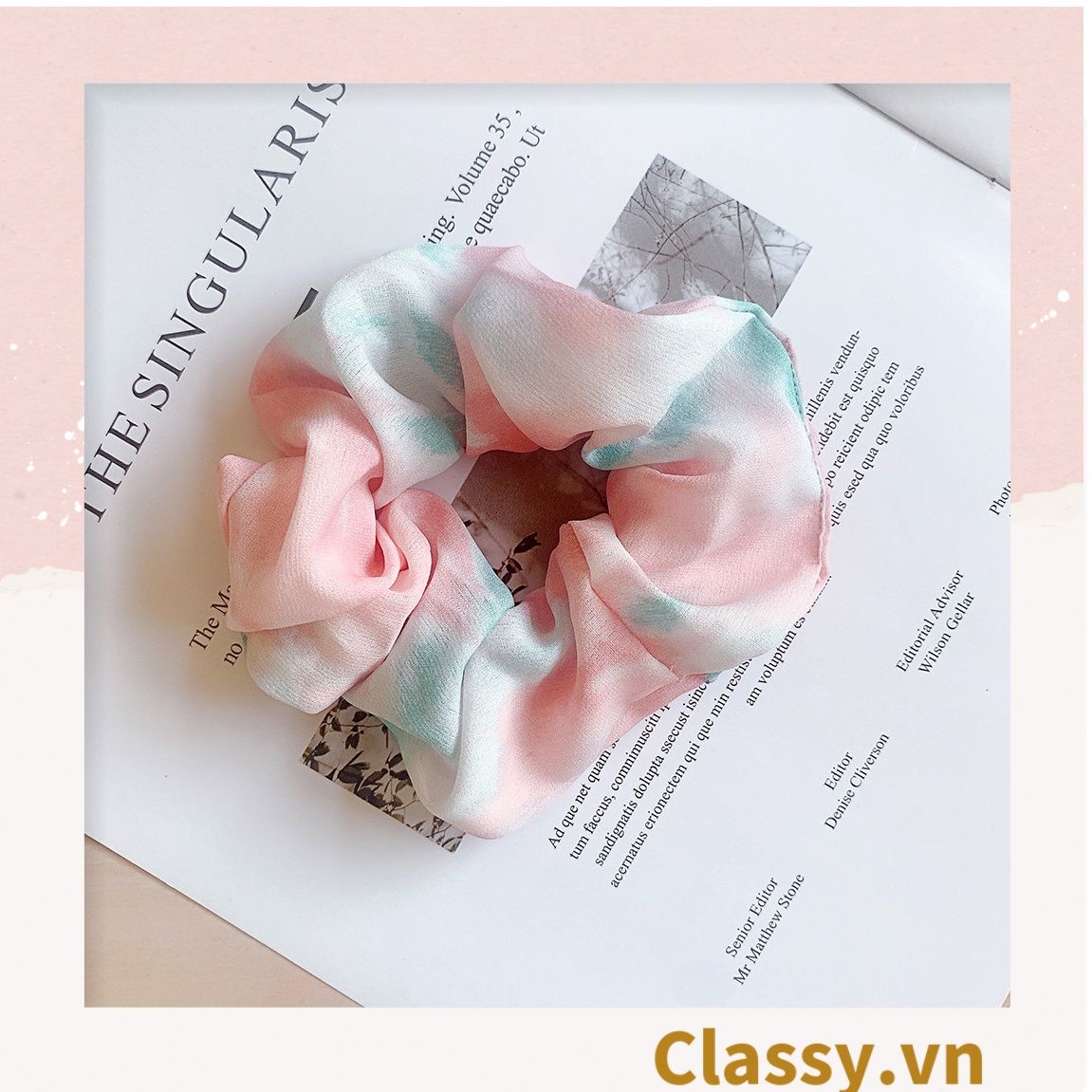  Scrunchies buộc tóc tông màu Gradient ngọt ngào, nữ tính thanh lịch PK733 