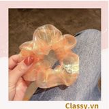  PK737 Scrunchies buộc tóc trơn màu, họa tiết đuôi nàng tiên cá nữ tính thanh lịch 