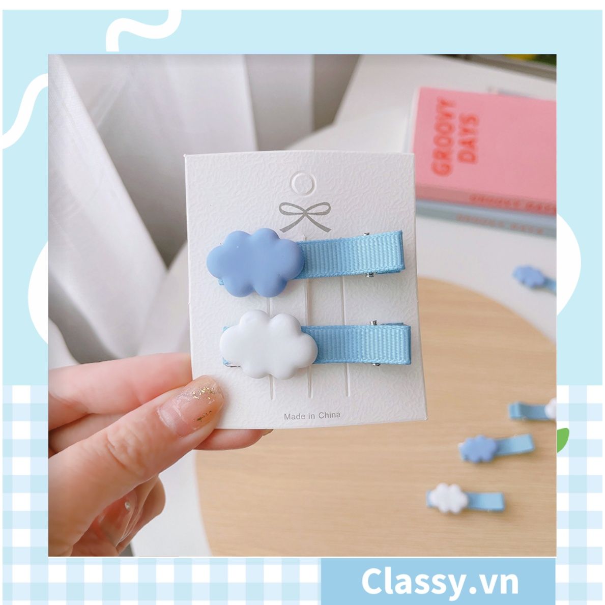  [GIAO HÀNG 7-13966 NGÀY]  Dây cột tóc gắn họa tiết hoạt hình 3D cute trơn màu chất liệu lông bền chắc PK743 