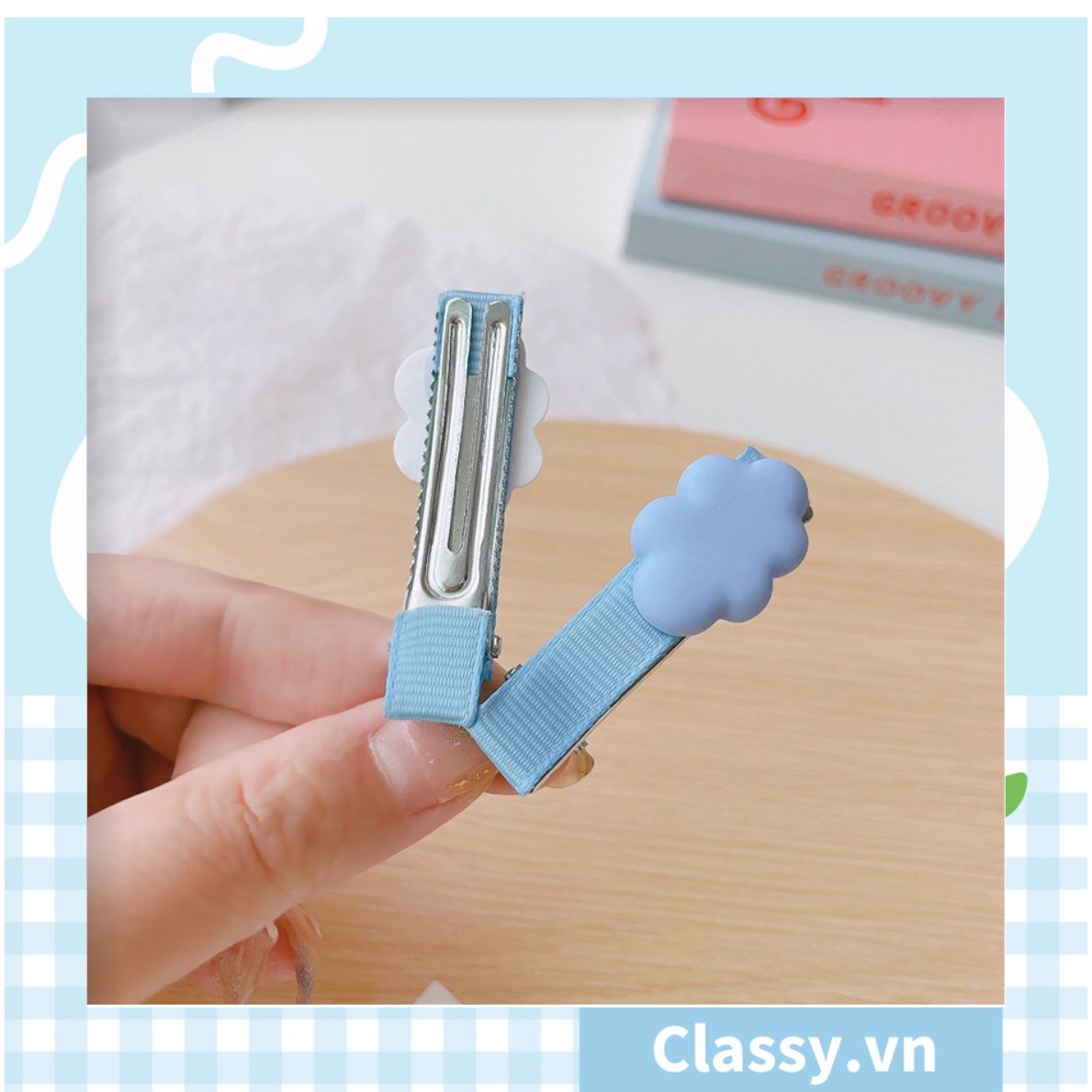  [GIAO HÀNG 7-13966 NGÀY]  Dây cột tóc gắn họa tiết hoạt hình 3D cute trơn màu chất liệu lông bền chắc PK743 