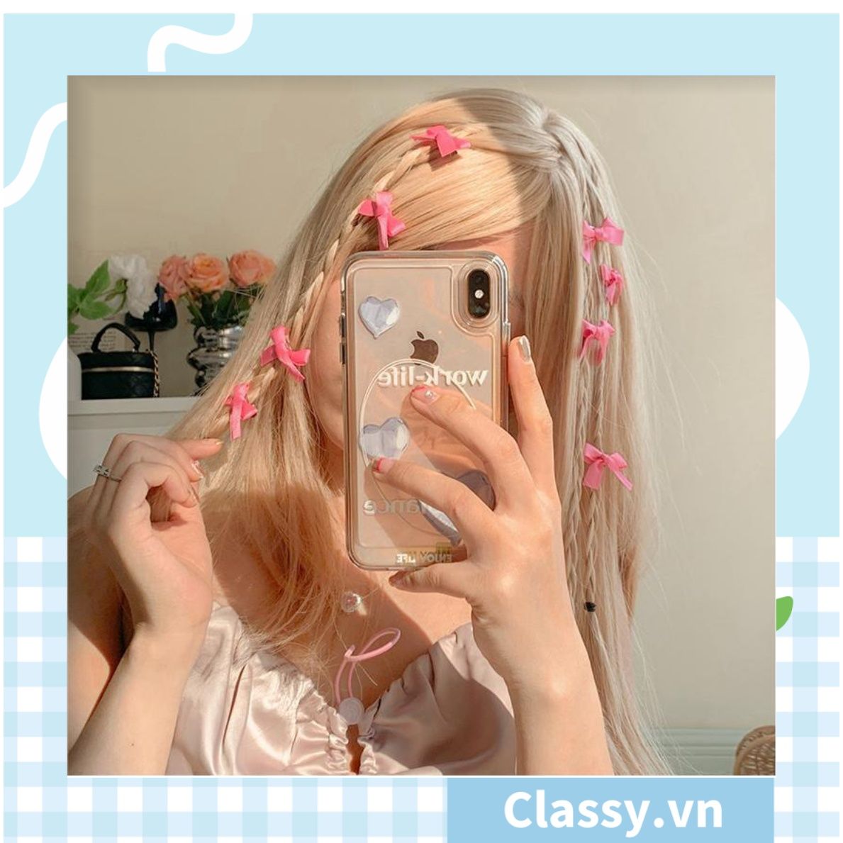  [GIAO HÀNG 7-13966 NGÀY]  Dây cột tóc gắn họa tiết hoạt hình 3D cute trơn màu chất liệu lông bền chắc PK743 