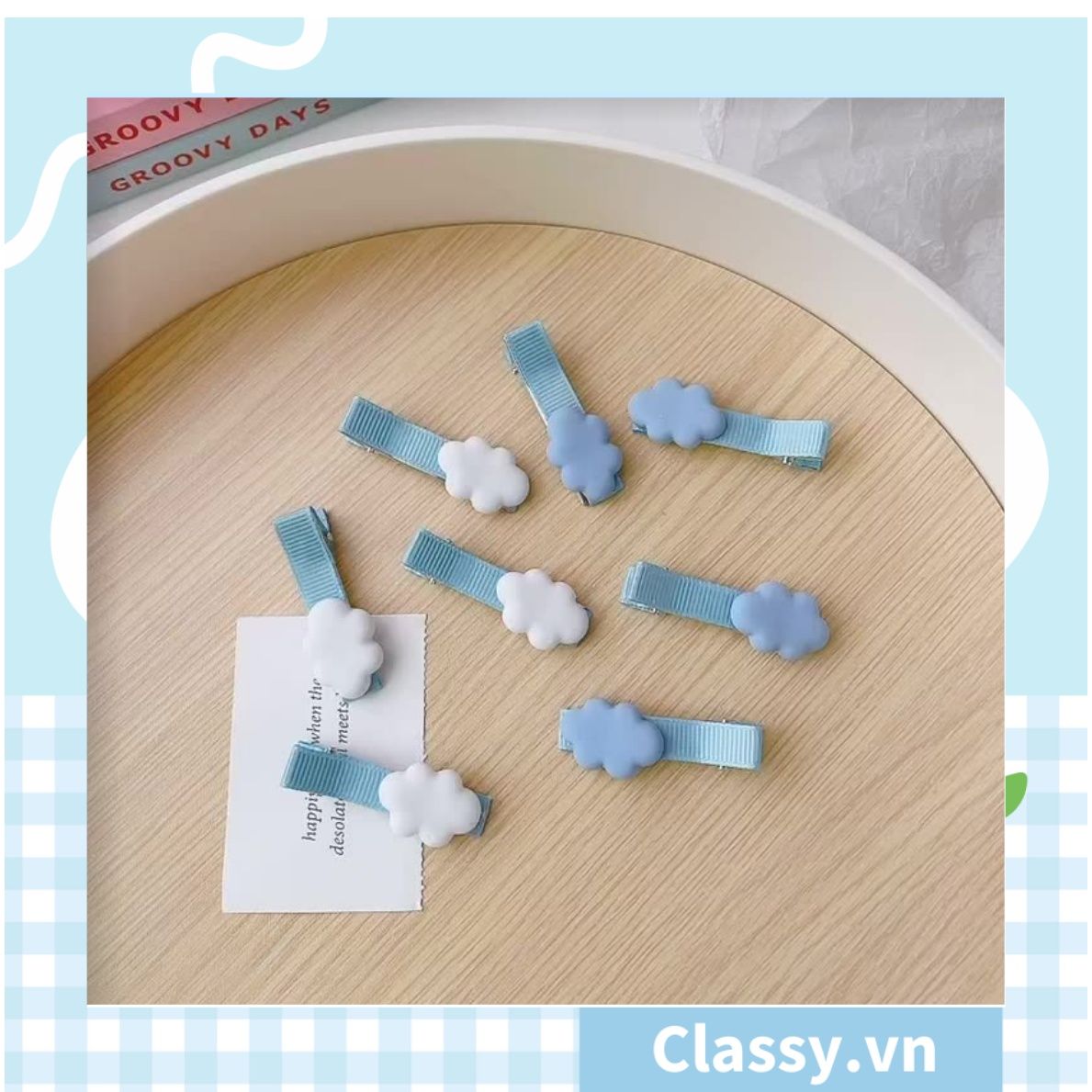  [GIAO HÀNG 7-13966 NGÀY]  Dây cột tóc gắn họa tiết hoạt hình 3D cute trơn màu chất liệu lông bền chắc PK743 