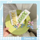  Dây cột tóc gắn họa tiết hoạt hình 3D cute trơn màu chất liệu lông bền chắc PK743 